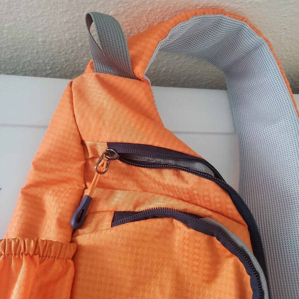 Apex Orange Sling Backpack Hiking Travel Daypack Shoulder Bag Lightweight